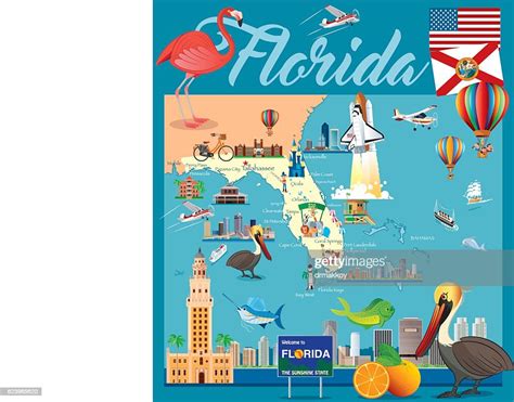 Cartoon Map Of Florida High Res Vector Graphic Getty Images