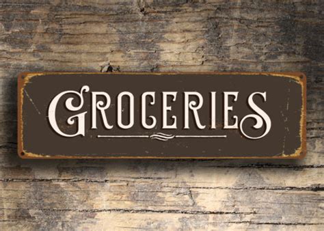 Grocery Sign Vintage Groceries Sign Classic Metal Signs