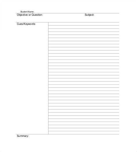 Download note taking template word or making words template microsoft word 2019. Cornell Notes Taking - 5+ Free Sample, Example, Format ...