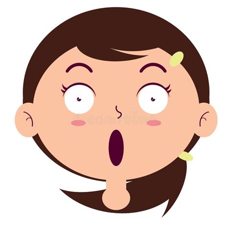 Girl Frightened Face Cartoon Cute Stock Vector Illustration Of Vector