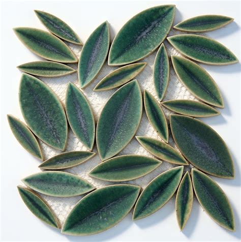Solistone Mosaic Ceramic Tile Leaf