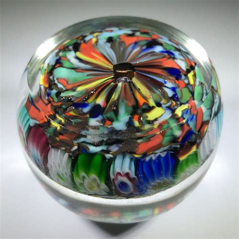 Vintage Murano Art Glass Paperweight Complex Closepack Millefiori Bru The Paperweight Collection