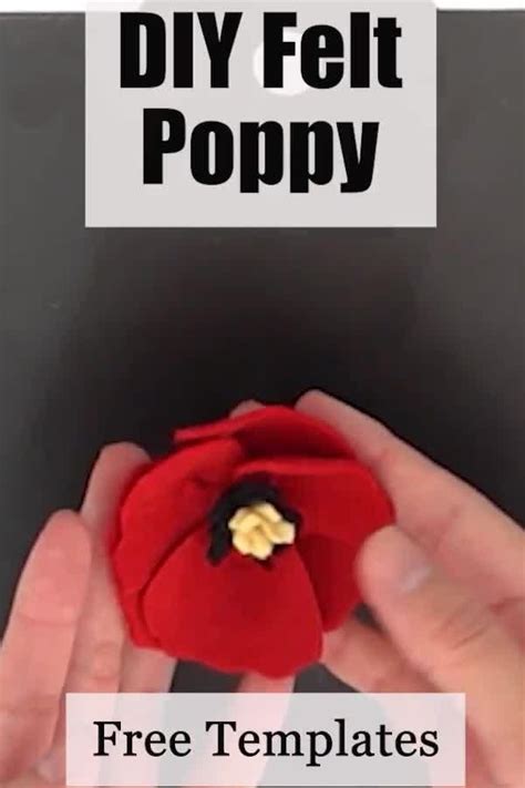Diy Felt Poppy Flower Video Video Felt Flowers Diy Felt Diy