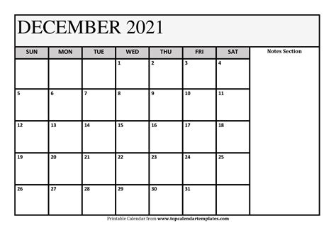 Printable December 2021 Calendar Calendar Printables Free Blank