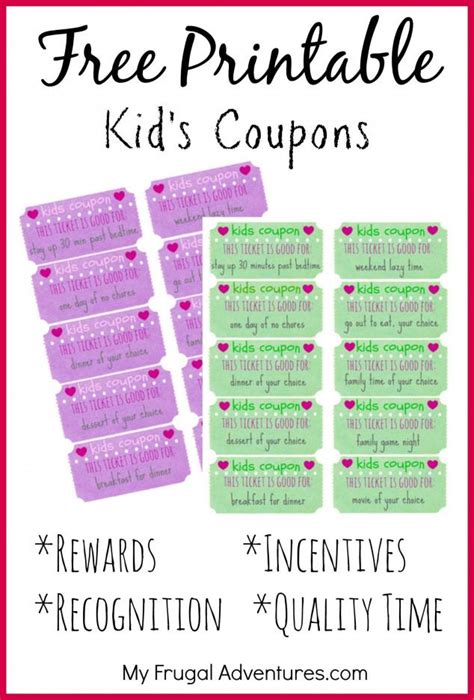 Free Printable Kids Coupons Perfect Way To Recognize And Reward Good