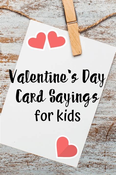 Valentines Day Card Sayings For Kids In 2020 Valentines Sayings For