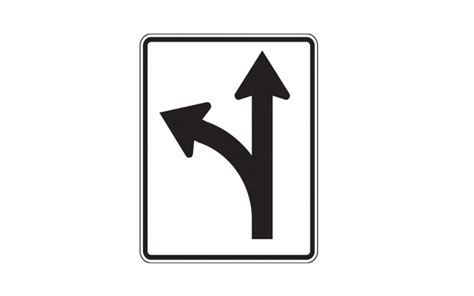 Arrows Left Turn And Straight Sign R3 6l Traffic Safety Supply Company