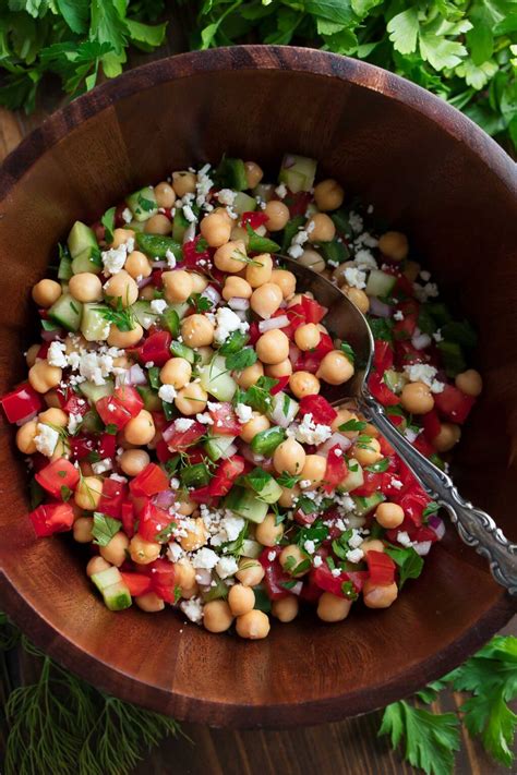 Mediterranean Chickpea Salad With Feta Peas And Crayons