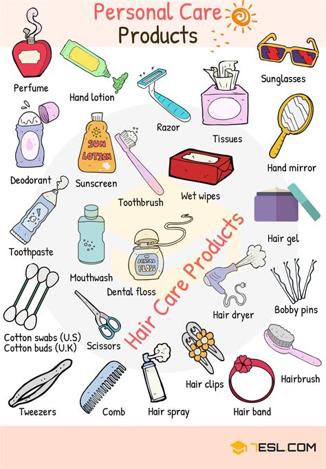 Personal Care Products Vocabulary Words List In English • 7esl