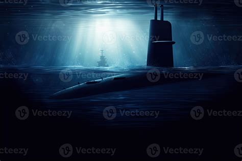Militär U Boot Im Das Meer Schwebend Schiff Unter Wasser Erstellt Mit Generativ Ai 21719768