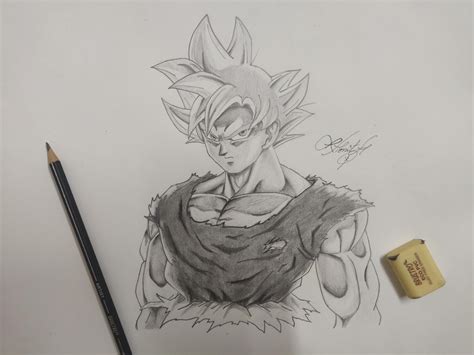 Tried My Hand At Drawing Ultra Instinct Goku With Pencils Im Very