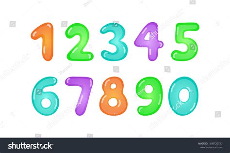 Set Color Numbers Kids Vector Illustration Stock Vector Royalty Free