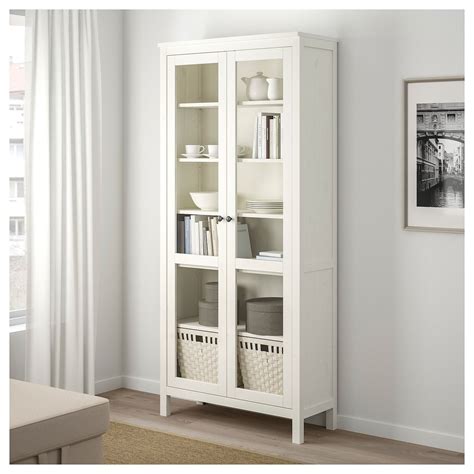 Hemnes Glass Door Cabinet White Stain 35 38x77 12 Ikea