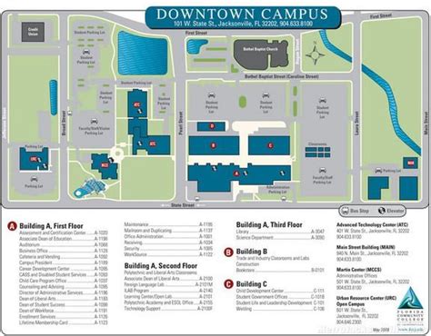 Fscj Kent Campus Map Fscj Downtown Campus Map Florida Usa