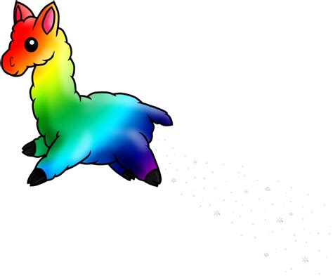 Rainbow Llama Cartoon Rainbow Llama Clipart Full Size Clipart