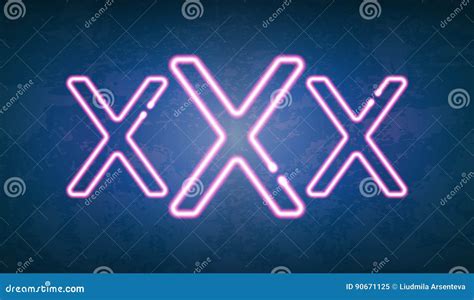 Xxx Het Gloeiende Teken Van De Neonlichtstraat Vector Illustratie Illustration Of Achtergrond