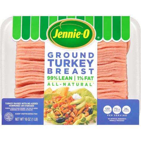 Jennie O 99 Lean Ground Turkey Breast 16 Oz Tray