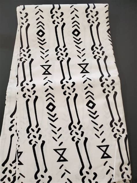 White And Black African Fabric Ankara Fabric African Etsy