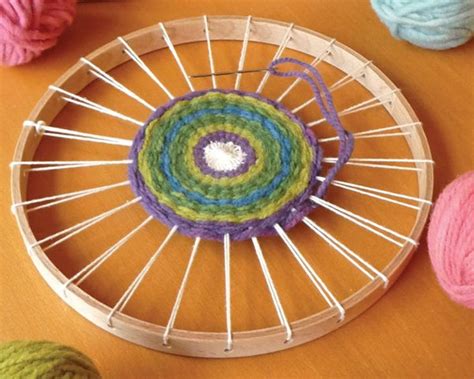 Round Weaving Loom Weaving Frame Loom Stand Wooven Lap Etsy