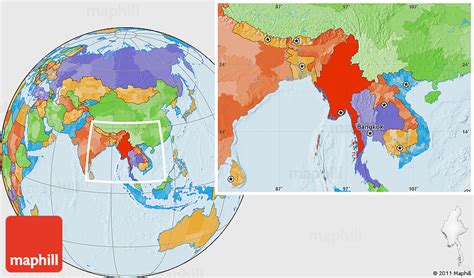 Myanmar Map With States Real Map Of Earth Images