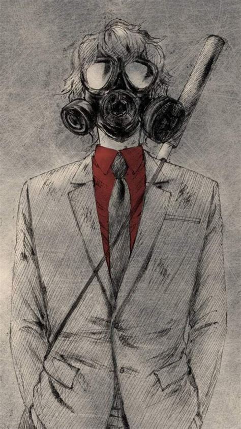 Terror Man Gas Mask Art Anime Character Design Character Art