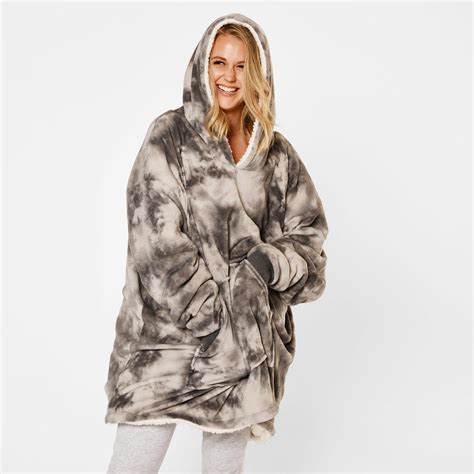 Dreamscene Tie Dye Oversized Hoodie Blanket Wearable Sherpa Fleece