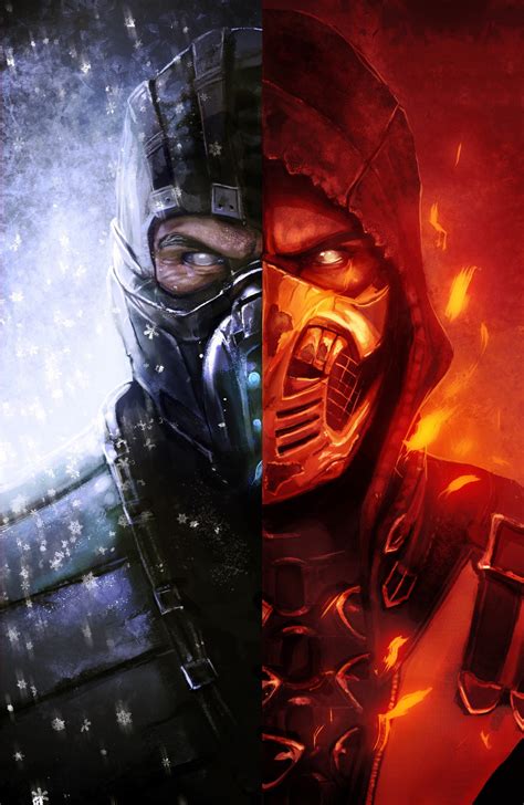 Sub Zero Vs Scorpion Poster Wall Art Mortal Kombat X New Etsy