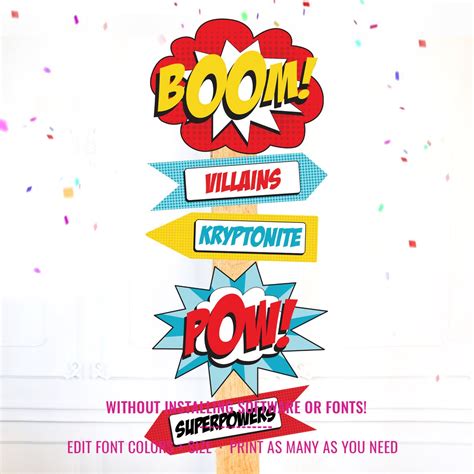 Superhero Party Welcome Sign Superhero Party Printable Sign Etsy