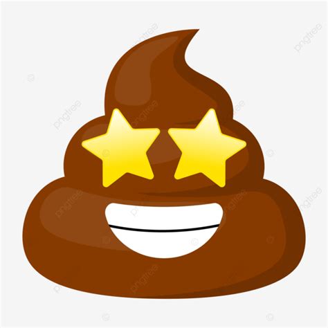 Cute Poop Emoji With Star Eyes Vector Poop Emoticons Stareye Png And