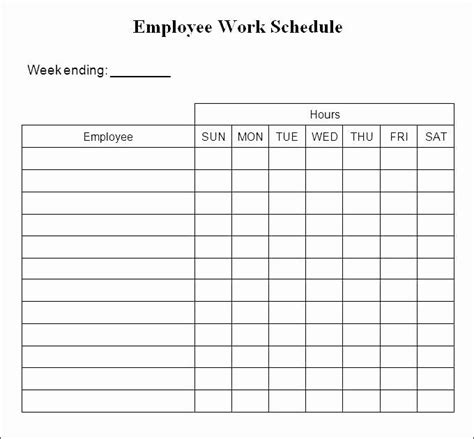 Free Weekly Work Schedule Template Best Of Printable Work Schedule