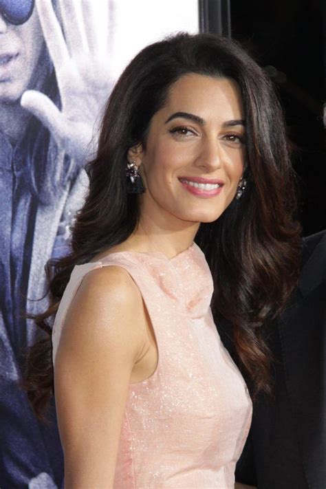 Amal Clooney Amal Clooney George Clooney Pink Dress Makeup Hair