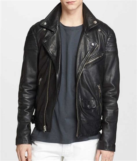 Mens Casual Wear Asymmetrical Black Leather Biker Jacket Jackets Creator