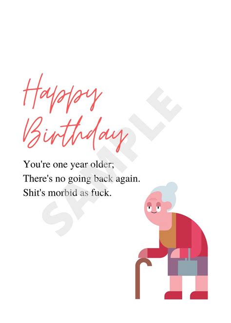Vulgar Birthday Card Funny Birthday Card Vulgar Card Etsy