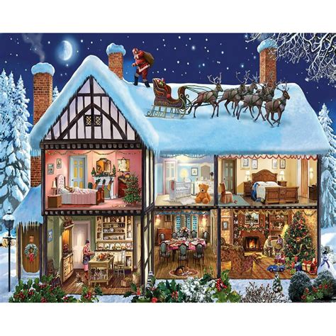 White Mountain Puzzles Christmas House 1000 Piece Jigsaw Puzzle
