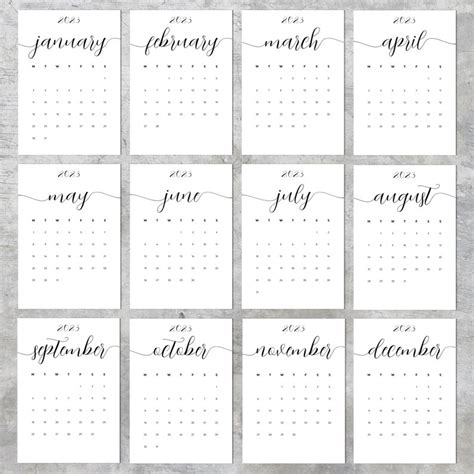 Calendar 2023 A4 Printable Minimalistic Monday Week Start Etsy