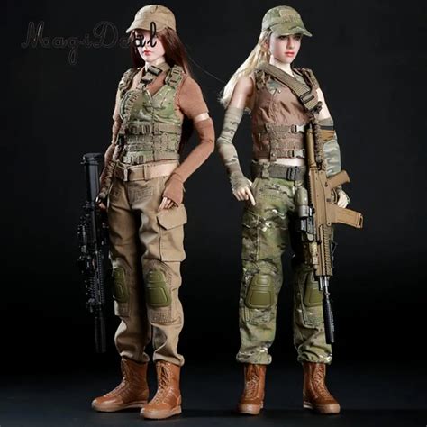 Magideal 16 Scale Female Camouflage Shoot Combat Clothes Suit For 12