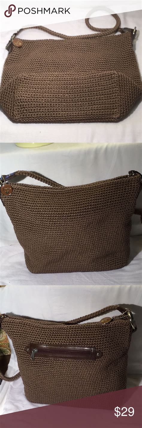Like New Lina Crocheted Zippered Shoulder Tote Shoulder Tote Tote