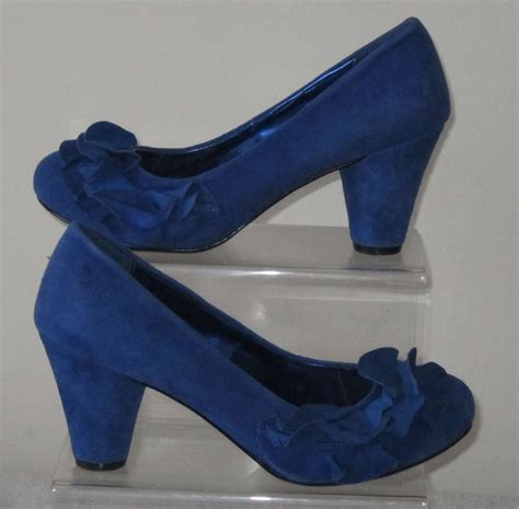 Next Ladies Royal Blue Suede Court Shoes Uk Size 55 Ebay