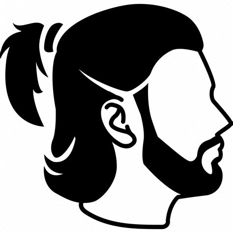 Hair Haircut Hairstyle Male Man Mens Ponytail Icon Download On