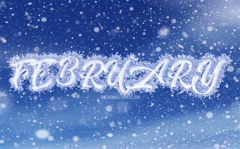 Download Wallpapers February 4k Snowfall Blue Background Winter