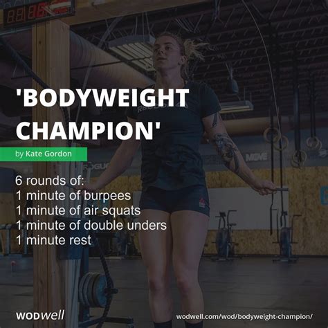Bodyweight Champion Workout Functional Fitness Wod Wodwell In Wod Crossfit Wod