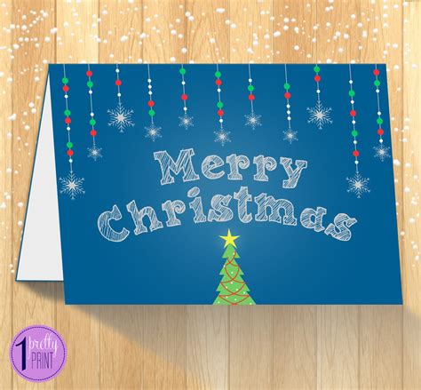 Printable Christmas Card Merry Christmas By Oneprettyprint