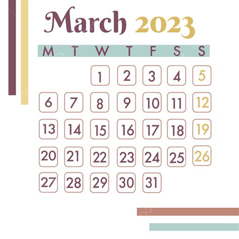 Calendar March 2023 Calendar March 2023 Png And Vector With