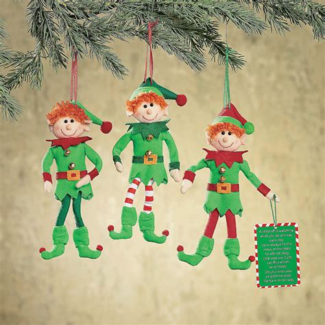 Plush Elf Christmas Ornaments Oriental Trading