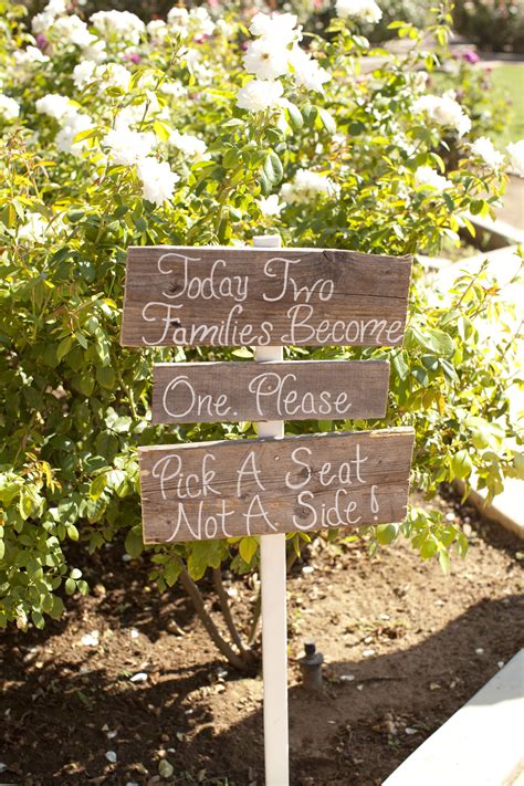 Pick A Side Ceremony Sign Shabby Chic Wedding Ceremony Signs