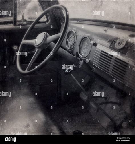 A Vintage Car Interior Stock Photo Alamy