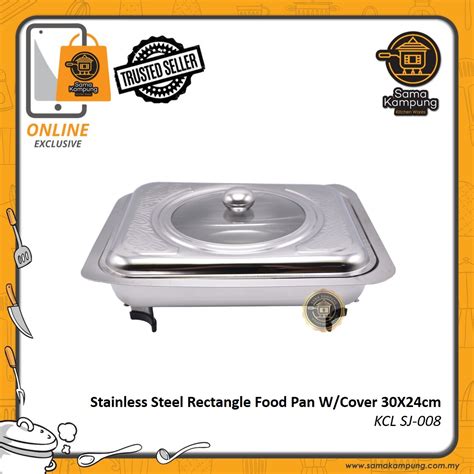 Stainless Steel Rectangle Food Pan Wcover 30x24cm Kcl Sj 008