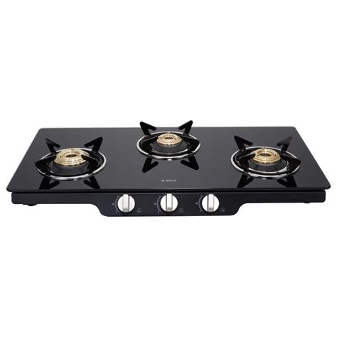 Glass 3 Burner Gas Stove With 2 Years Warranty Elica Best Price