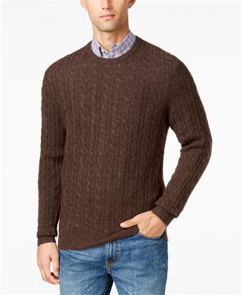 Club Room Mens Cable Knit Cashmere Sweater Only At Macys Cashmere
