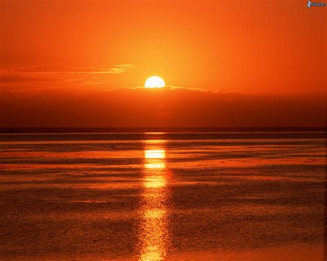 Orange Sunset Over The Sea